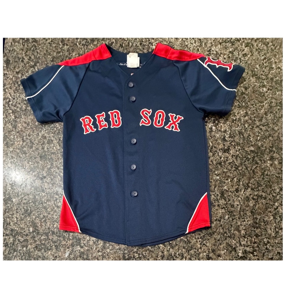 Majestic Boston Red Sox David Ortiz 34 Kids Jersey Navy Blue Size L Large